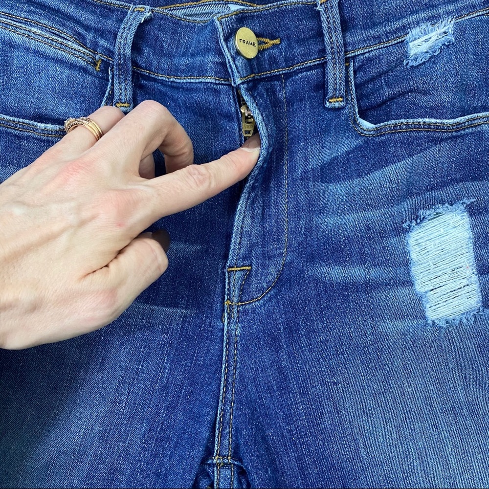 Frame Distressed Le High Skinny Jeans Size 26 - Picture 5 of 16